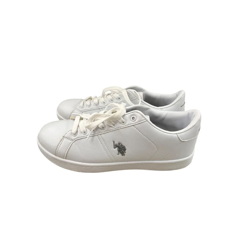 US Polo Assn Mens White Low Top Sneakers Lace Up Casual Shoes Size‎ 10M